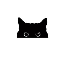 Cute Black Cat Cartoon Car Sticker Vinyl Decal For Cars, Laptops & More