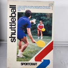 Vtg SportCraft Turbo Paddles Toy Game Paddle Ball 11018 Shuttleball Ralleyball