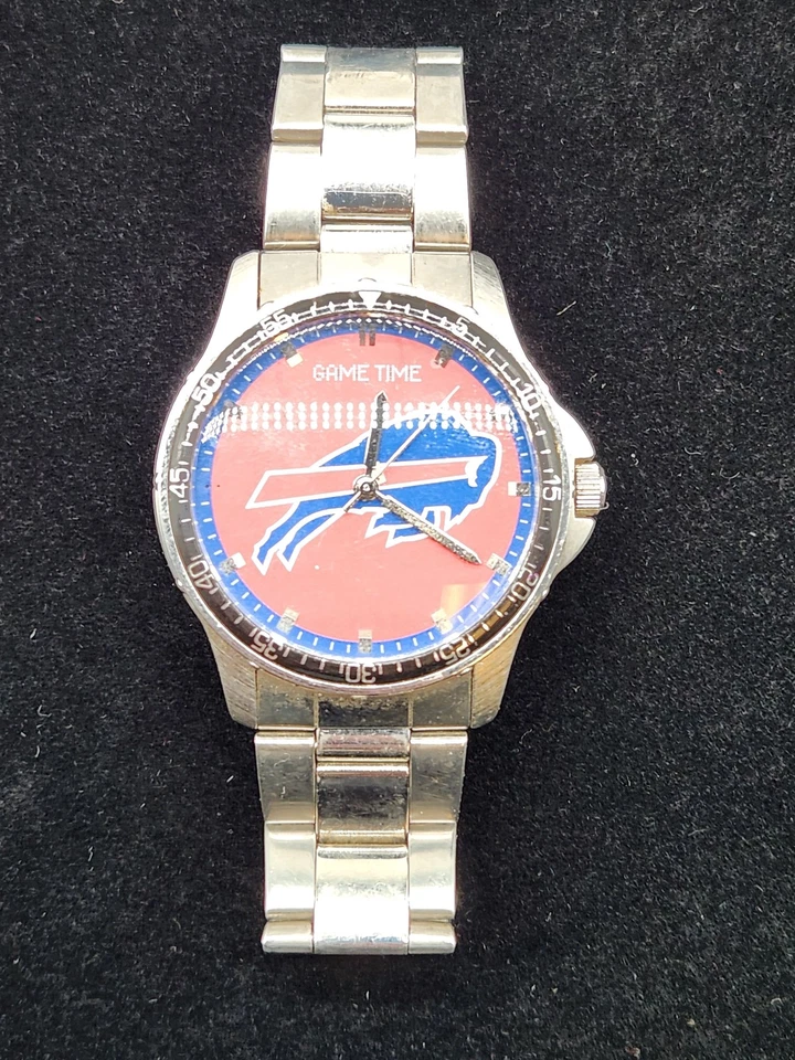 Buffalo Bills Watch Stainless Steel Quartz Analog Mens NFL Football Game Time - Image 2 of 4