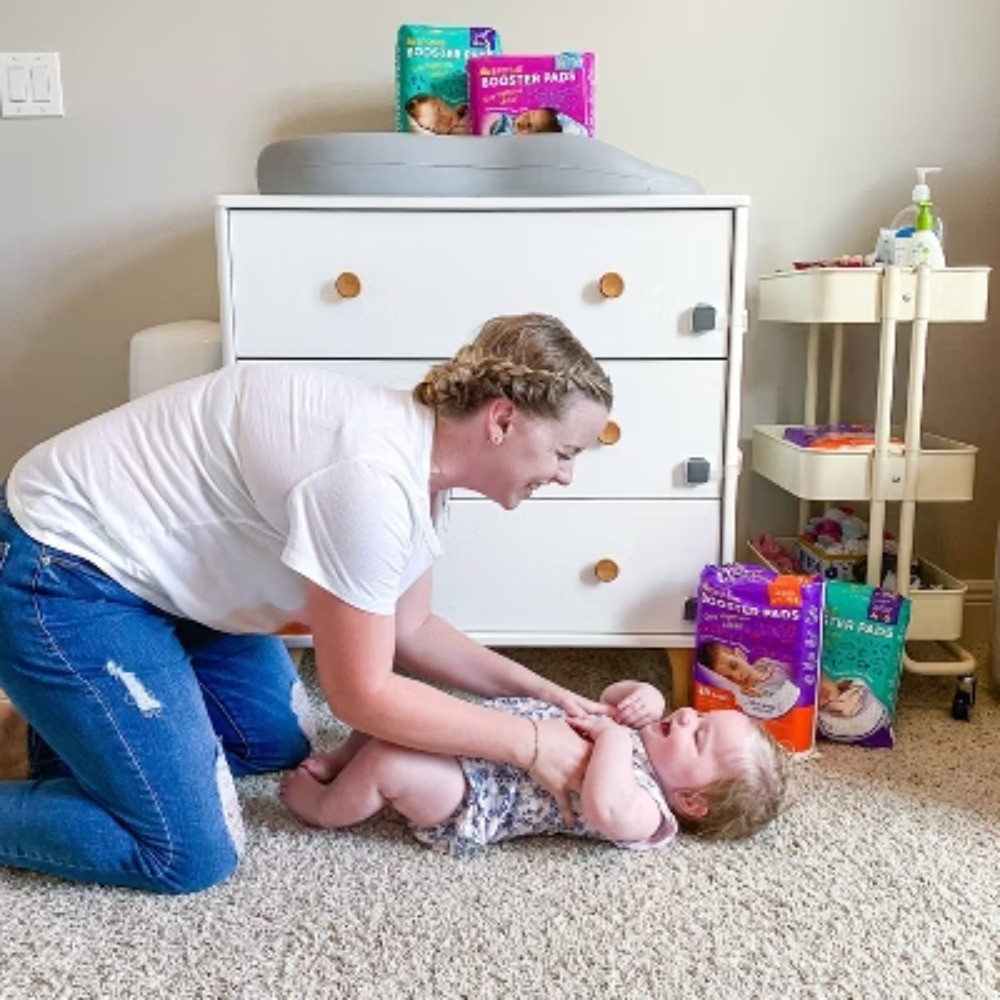 Sposie Booster Pads with Adhesive For Overnight Diaper Leak Protection - 28ct