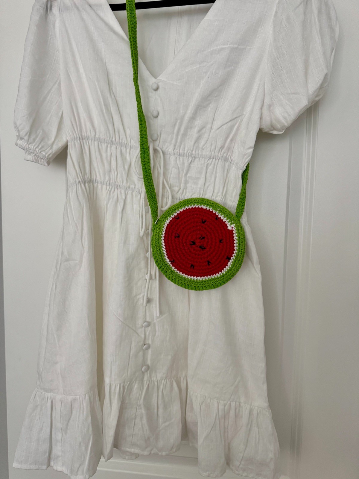 New handmade crochet watermelon crossbody bag for kids