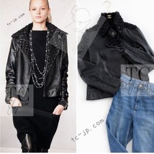 Chanel Motorcycle Leather Jacket Black Lambskin Karl Classic Used
