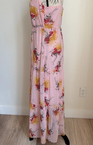 Maxi Vestido J.Crew Mercantil Rosa Floral Talla 6 Correa de Espagueti Solero Boho - Imagen 6 de 16