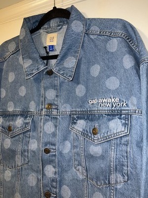 BNWT AWAKE NY x GAP OVERSIZED DOTTED ICON DENIM JEAN JACKET AIR JORDAN SZ XL
