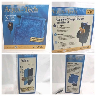 Aqua-Tech EZ-Change No.1 3-Pack Aquarium Filter Cartridge 5-15 Power