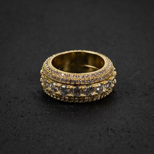 Moissanite Men's Wedding Band Eternity Ring 2Ct Round Cut 14k Yellow Gold Plated