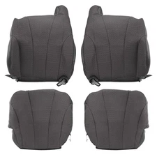 For 1999-2002 Silverado Driver & Passenger Bottom Top Cloth Seat Cover Dark Gray