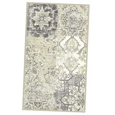  Vintage Patchwork Distressed 1'8 x 2'10 Non Skid Washable Throw Rugs [Made in 