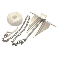 Boater Sports 1-50994 KIT Anchor #10 Rope 3/8"x100' Chain 1/4"x4' Boat 20'-24'