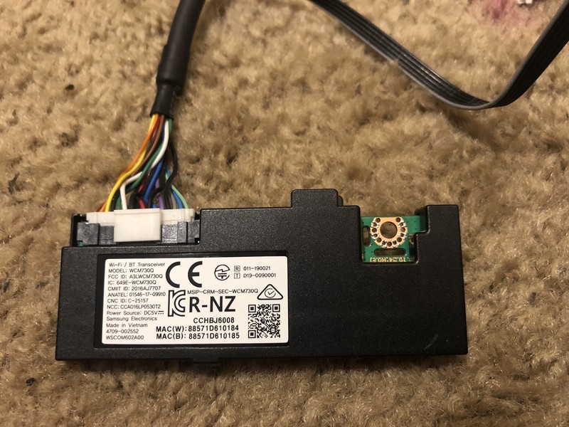 Samsung WiFi Bluetooth Module BN59-01264A WCM730Q w/Cable Replacement USED