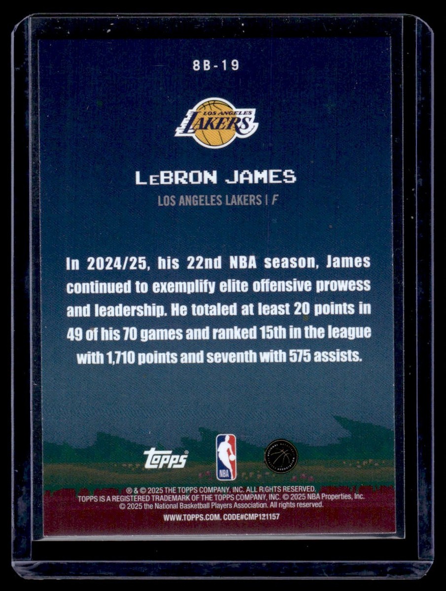2025-26 Topps 8-bit ballers Lebron James #8B-19 | eBay