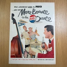 Vintage 1950s Pepsi Cola Advertisement "More Bounce to the Ounce" with Musicians