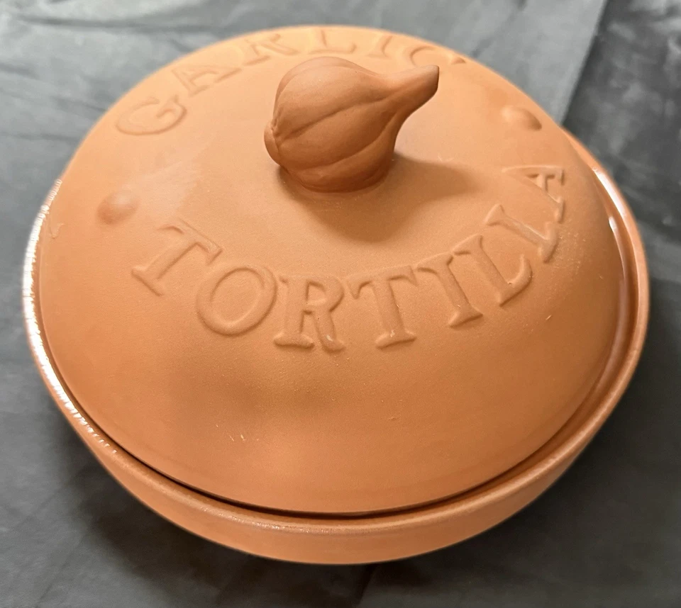 Calentador de tortillas para panadería y ajo Norpro Terra Cotta utensilios para hornear cocina apto para microondas Foto 4 de 4