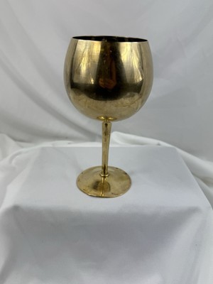 Vintage Large Brass Chalice Goblet Wine Cup - 7.5'' Tall & 3'' Love Is Blind Inspo