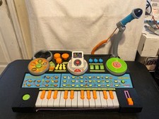 WORKING VTech KidiJamz DJ Music Studio Piano Keyboard Black Mic  MP3 SEE VIDEO