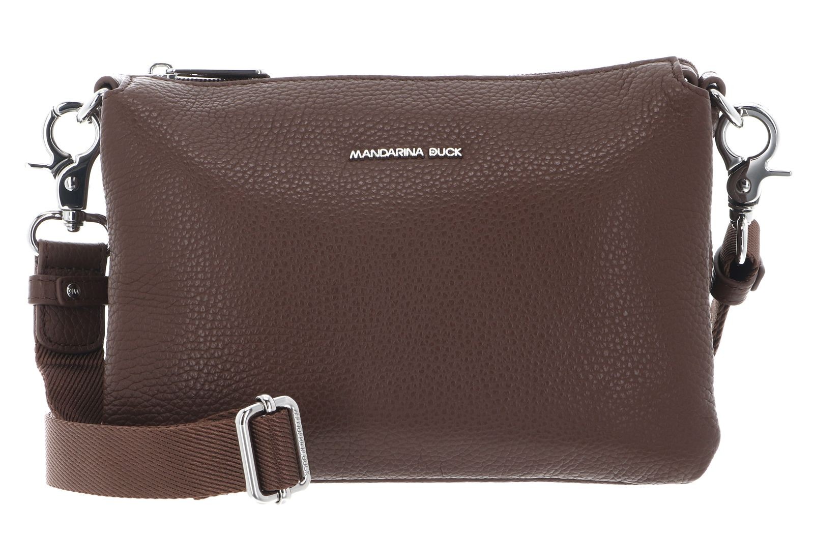 Mandarina Duck Unisex Marron Leather Shoulder Bag Mellow - Image 2