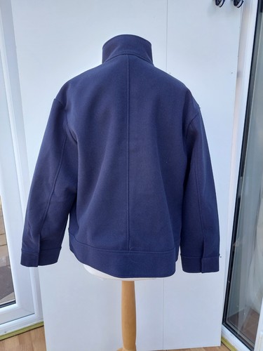 Denim & Co Jacket Melton Feel Funnel Neck Jacket Navy D&Co New Tags Size Large - Picture 2 of 6