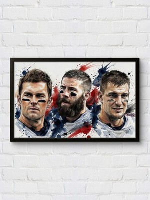 New England Patriots Brady & Edelman & Gronk Poster Kunstdruck Wand Bild Print