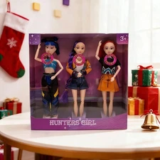 3pcs Set Cosplay Kpop Devil Hunters Dolls Collectible Figure With Music Light