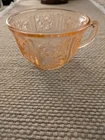 Vintage Pink Sharon Cabbage Rose Federal Depression Glass Tea Cup