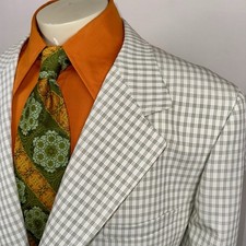 NOS Vintage Jacket Blazer Leisure Suit Sport Coat 70s Polyester Disco Mens 56
