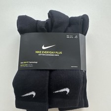 Nike Mens Everyday Performance PLUS Crew Socks Pack 6 Pairs DRI-FIT SZ 8-12