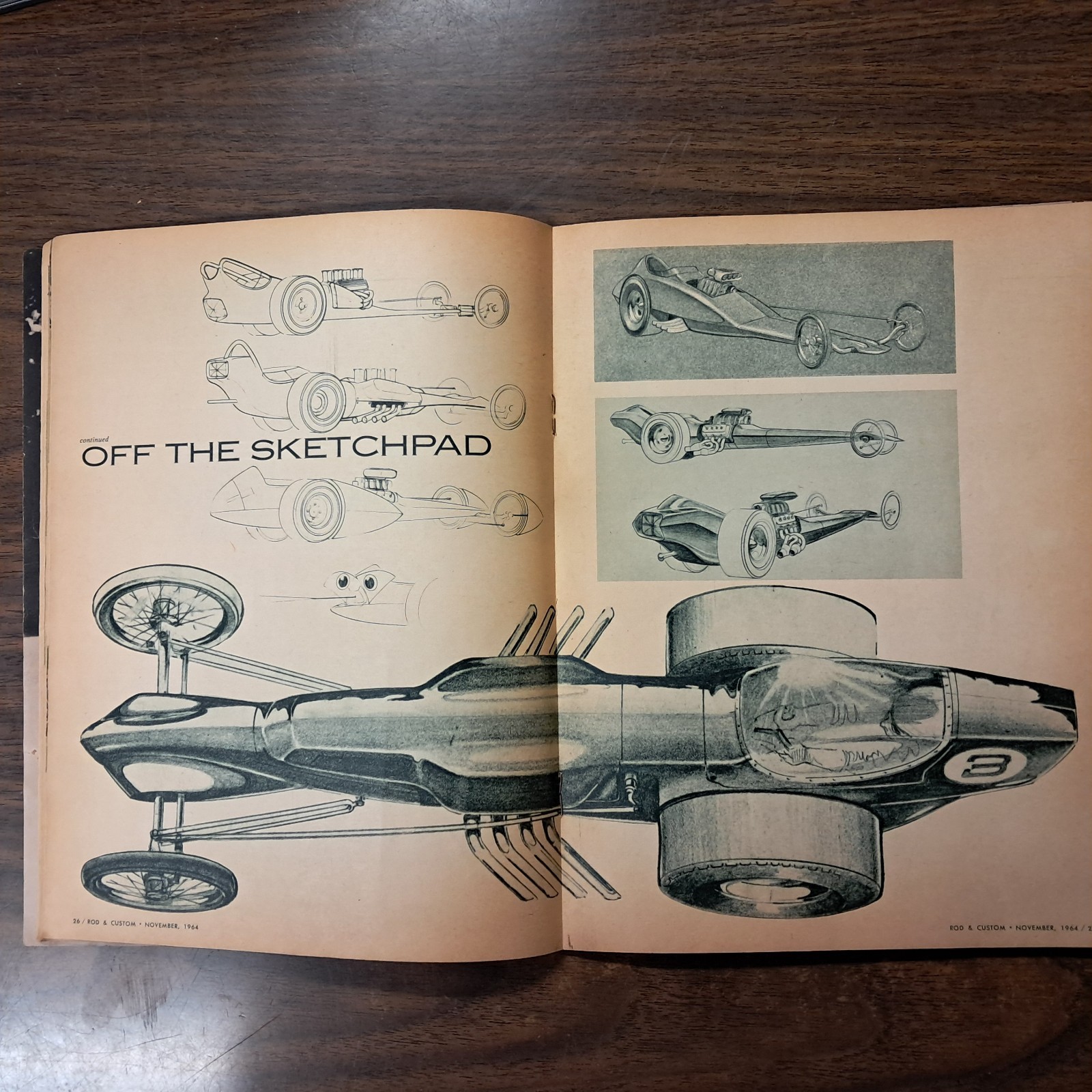 Nov. 1964 ROD & CUSTOM Surf Woody By Barris stamped Paid PX bought military base