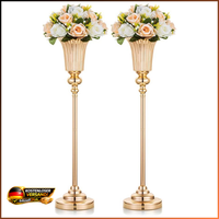 BlumenstäNder Vase Metall Gold Trompete Form 67,8Cm Hoch Deko Wohnzimmer