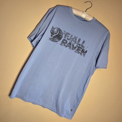 Fjallraven Lush Logo Graphic Tee Men's M Blue Short Sleeve Outdoor Hiking Shirt