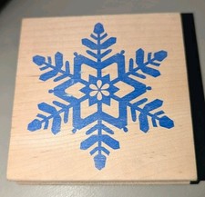 All Night Media 450J Bold Snowflake Wood Mounted Rubber Stamp Christmas Snow