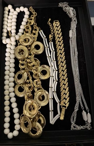 Vintage Monet Signed Large Costume Jewelry Lot Silver Gold Tones Variety