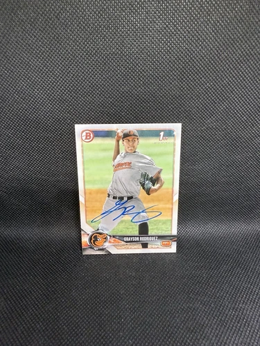 2018 Bowman Draft Grayson Rodriguez 1st Paper Signed IP Auto #BD-73 Orioles