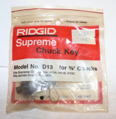 NOS Ridgid Supreme D13 (67973) 3/8'' D13 Chuck w/ Key