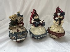 Boyds Bears Folkstone Resin Ornaments Lot Of Three