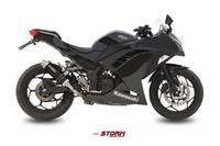 Storm GP Auspuff Schwarz Passend FüR Kawasaki Ninja 300 2013-2016