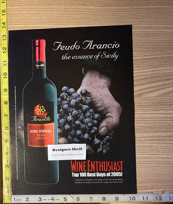 Feudo Arancio Nero D'Avola Sicilia Wine 2007 Paper Print Advertisement