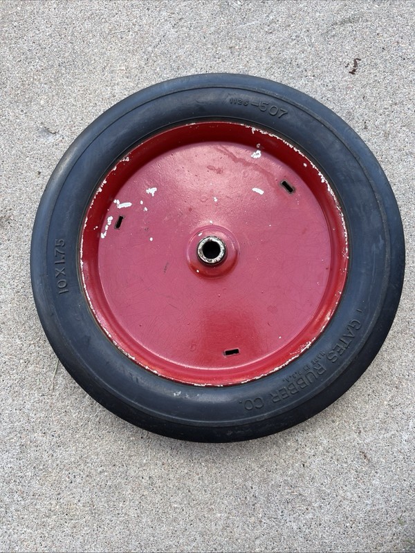 Vintage10” Steel Wheel W/10x1.75 Hard Rubber Tire For Hand Cart/hand Truck/dolly