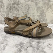 Vionic Muir Sandals Womens 8 Brown Leather Strappy Vibram Hiking Outdoor Casual