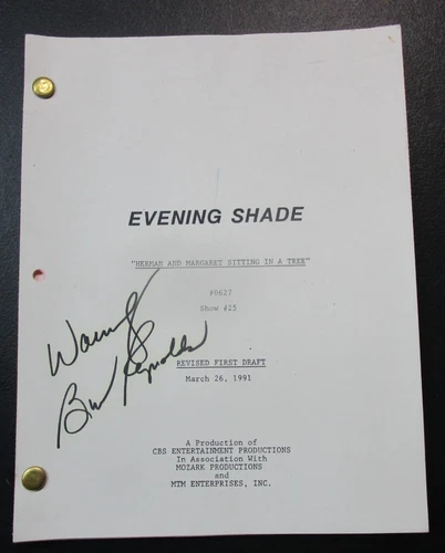 Vintage Burt Reynolds Autographed Script of Evening Shade, 3/26/1991, EX