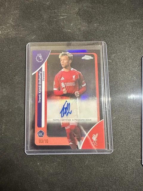 25-26 Chrome Premier League Trent Kone-Doherty Black Refractor Auto /10 LFC RC