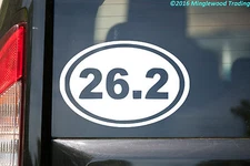 26.2 Running Oval vinyl decal sticker 6" x 4" Marathon Run Race