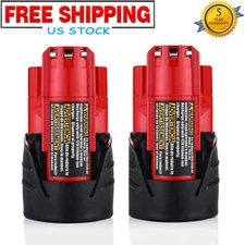 2Pcs 12Volt For Milwaukee M12 48-11-2401 12v Lithium Compact Battery M12B 3.5AH