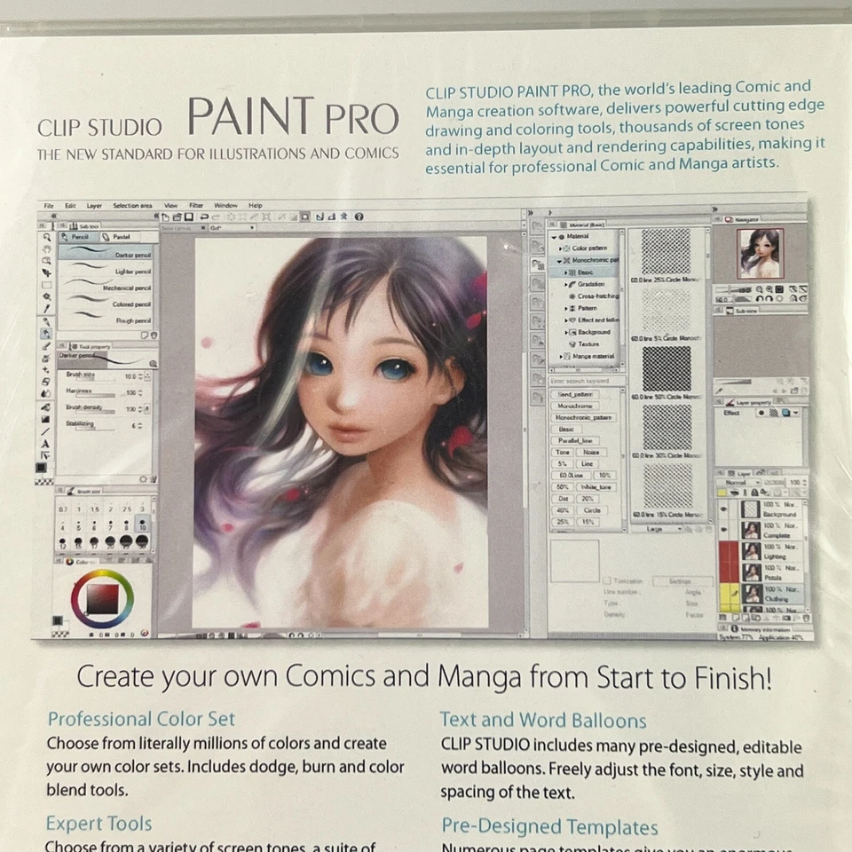 CLIP STUDIO PAINT PRO Full Version Windows and MAC (CD & Case) NEW *SEALED* - Image 3 of 4