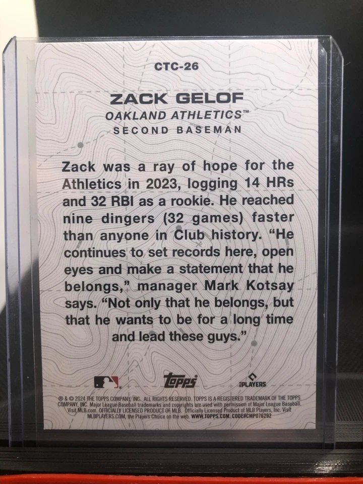 Zack Gelof 2024 Topps Series 2 Rookies City to City # CTC-26 + Mojo 2T89C-66 Lot - Image 4 of 4