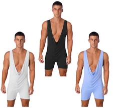 Men Bodysuit Sexy Shapewear Unitard Jumpsuit Gym Sleeveless Jockstrap Fitness