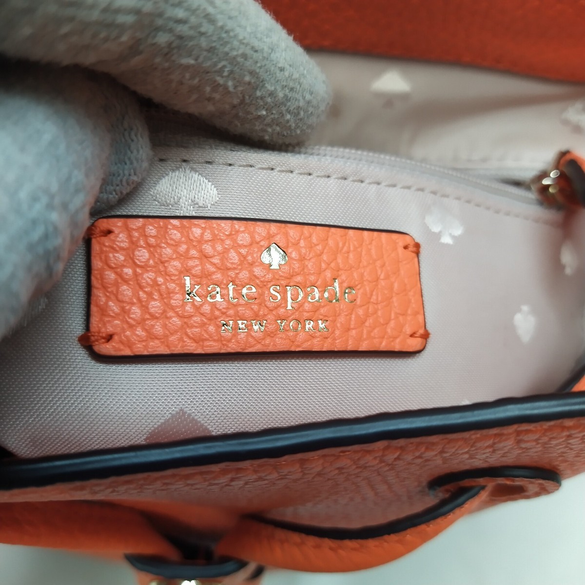 Kate Spade New York Orange Pebbled Leather Zipper Drawstring  display picture 1