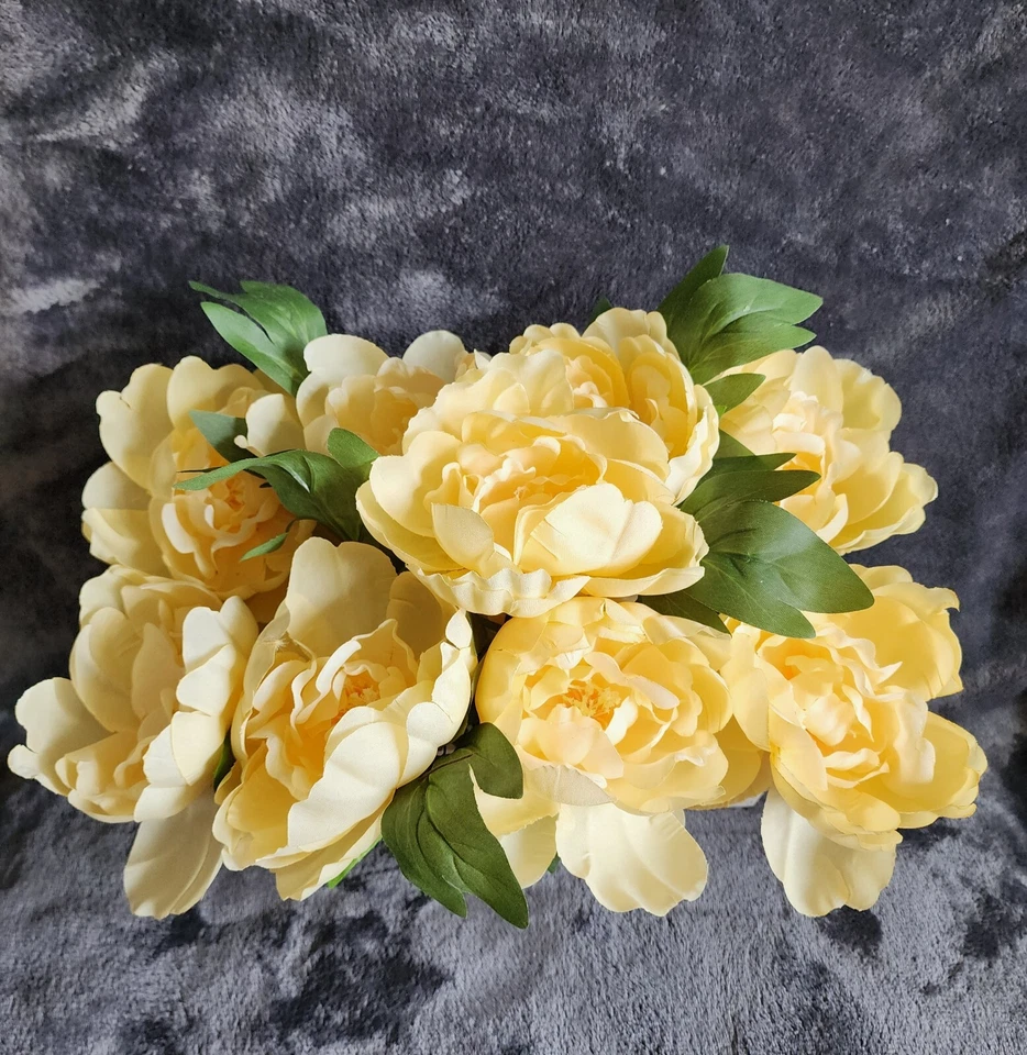 全新 黄色或白色 牡丹布置 木盒 / 中心件/ 家居装饰 — 第 3/4 张图片