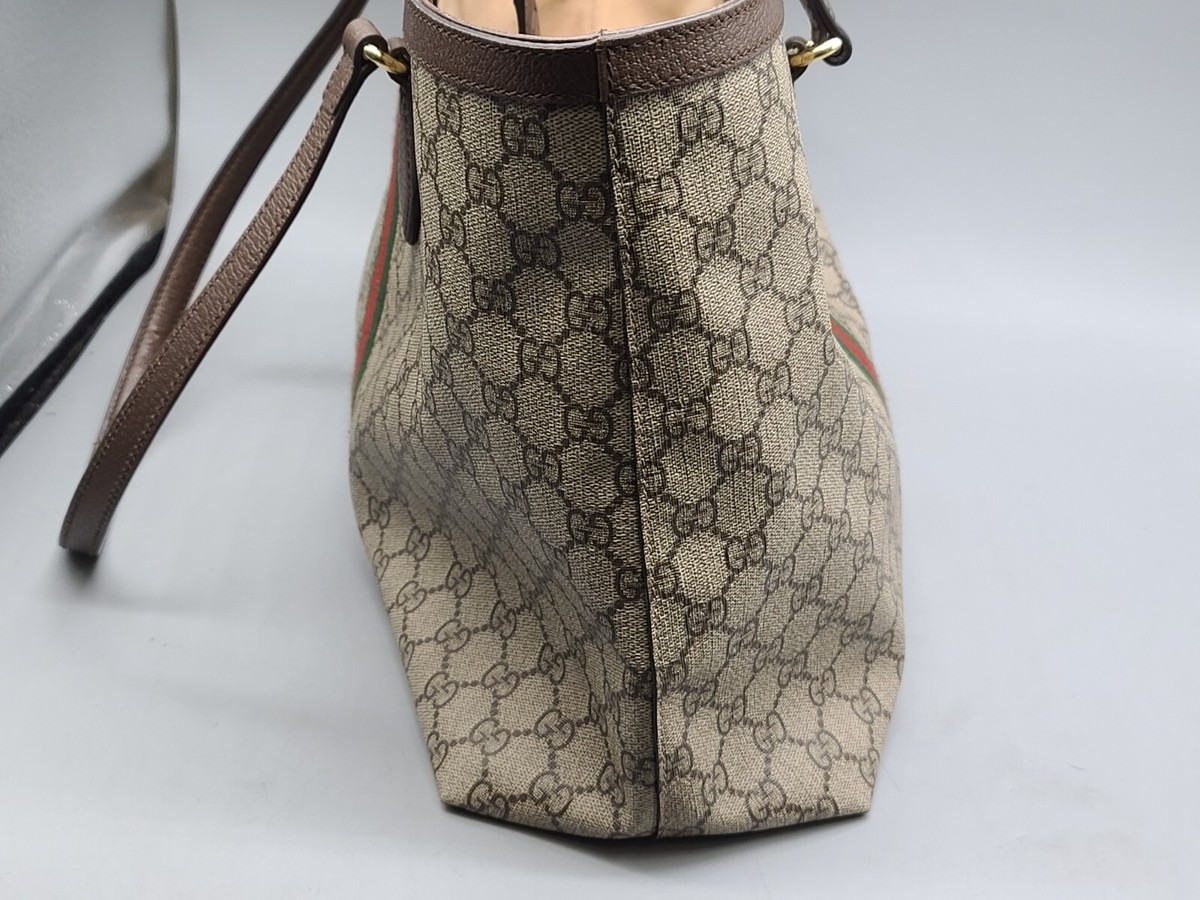 GUCCI Ophidia GG Medium Tote Bag, Beige & Ebony Canvas GUCCI Ophidia GG Medium Tote Bag, Beige & Ebony Canvas