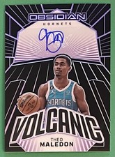 2022-23 Obsidian Volcanic Signatures Purple Auto 09/75 Theo Maledon Jersey Match