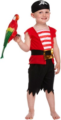 PIRATE GIRL TODDLER KIDS FANCY DRESS GIRLS PARTY COSTUME// STRIPE BANDANA 2-4 HB